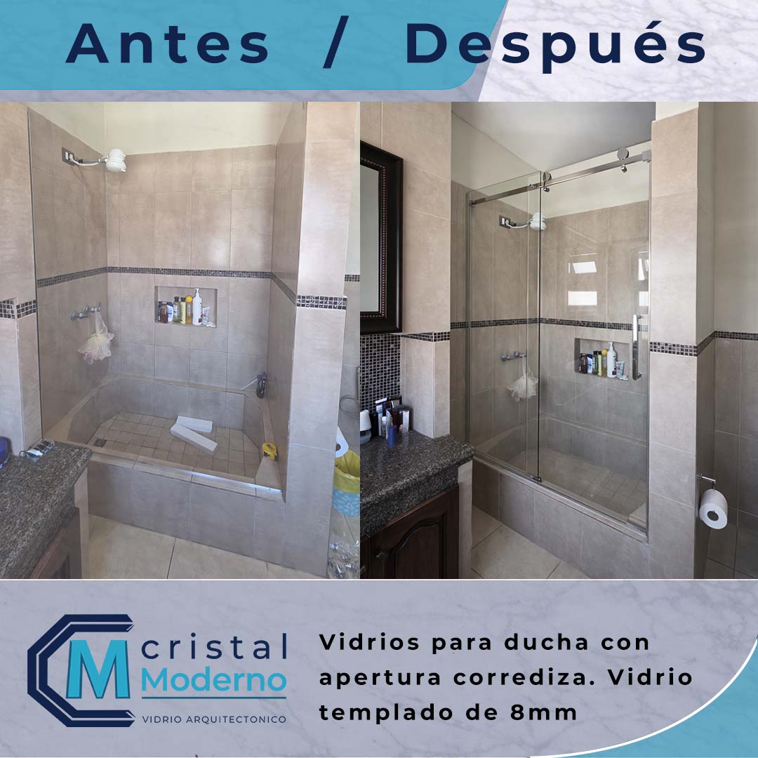 Puerta corrediza para ducha en vidrio templado